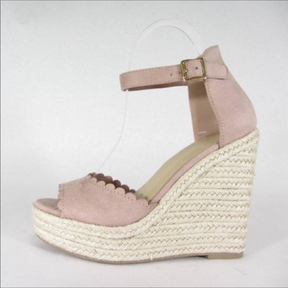 LAST 1! DUSTY MAUVE PLATFORM ESPADRILLE WEDGES - Picture 6 of 6
